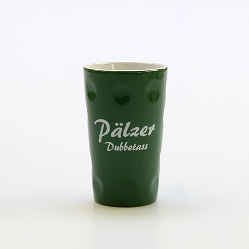Dubbetasse mit Aufdruck "Pälzer Dubbetass", grün, 0,2 Liter