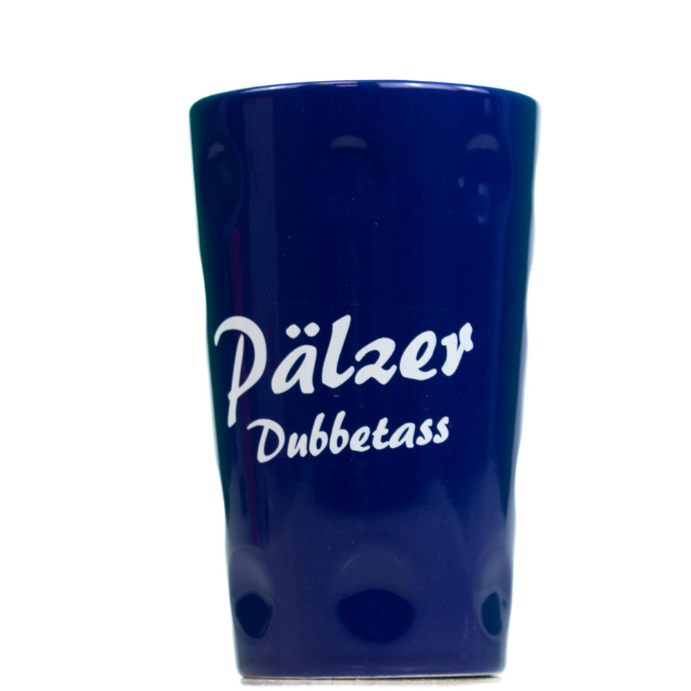 Dubbetasse mit Aufdruck "Pälzer Dubbetass", blau, 0,2 Liter