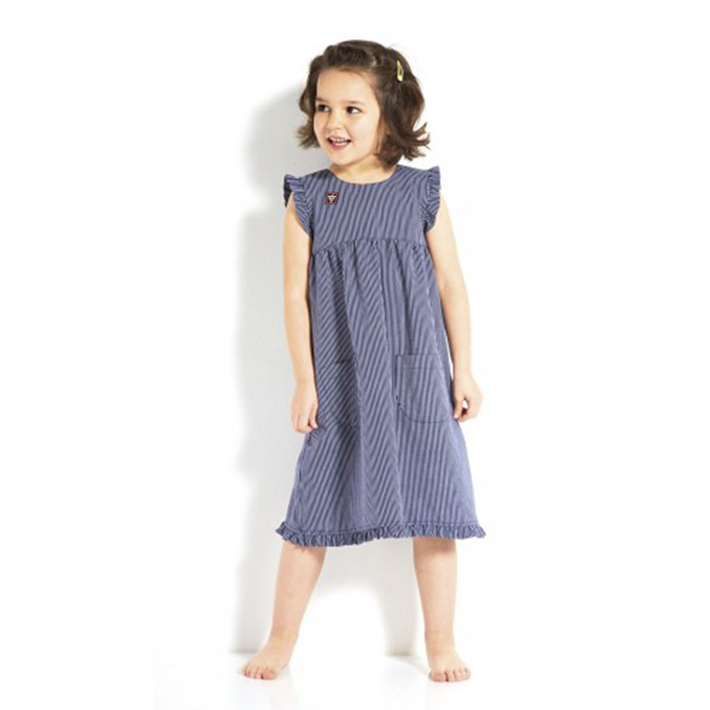 Kinder Winzerkleid blau-weiß