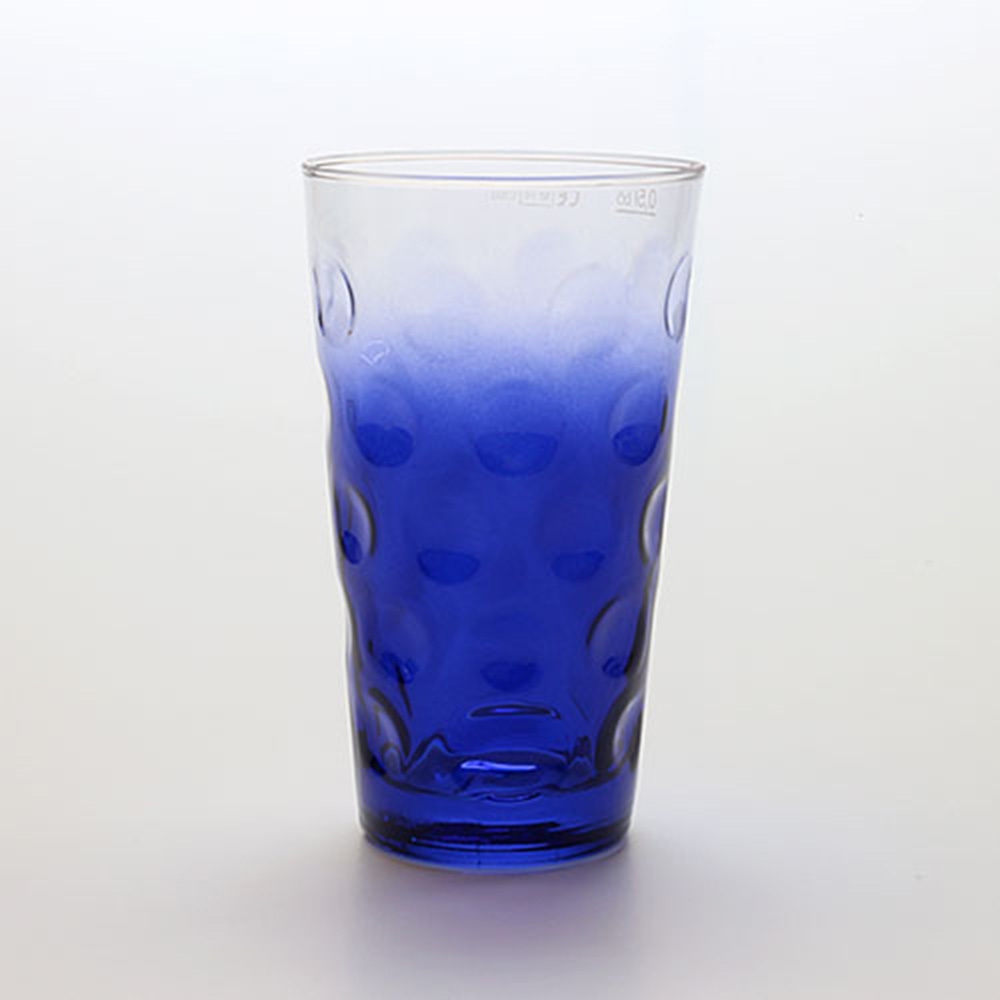 Farbiges Dubbeglas dunkelblau, 3/4 gefärbt, 0,5 Liter