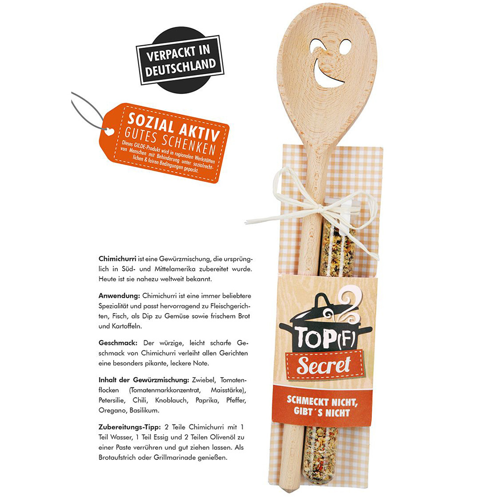 Holz Kochlöffel+Gewürzmischung Top(f) Secret Zubereitung