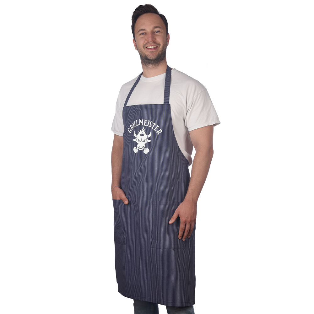 Winzer-Latzschürze mit Druck "Grillmeister" Winzer-Latzschürze mit Druck "Grillmeister"