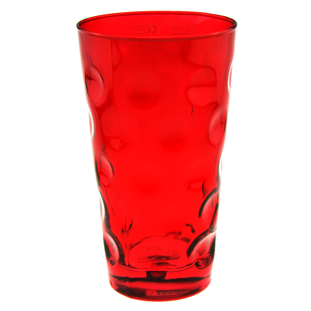 Farbiges Dubbeglas rot, ganz gefärbt, 0,5 Liter