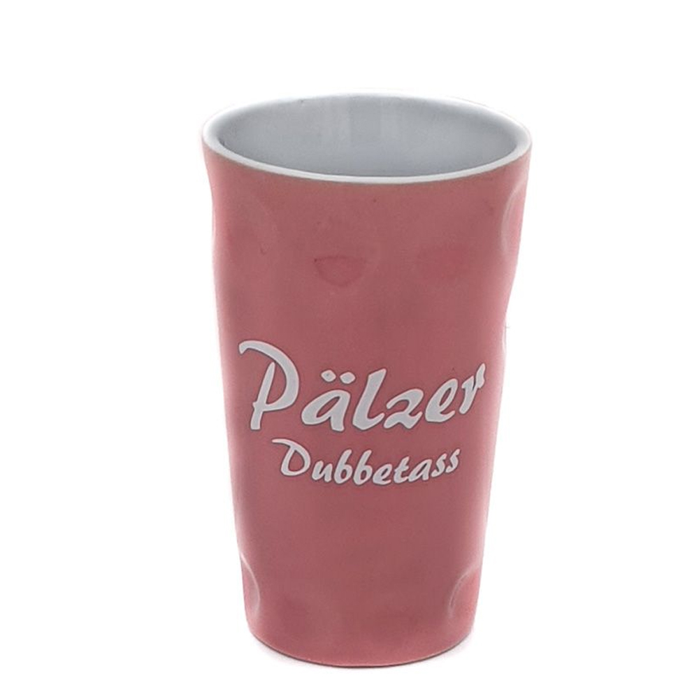Dubbetasse mit Aufdruck "Pälzer Dubbetass", Rosa, 0,5 Liter