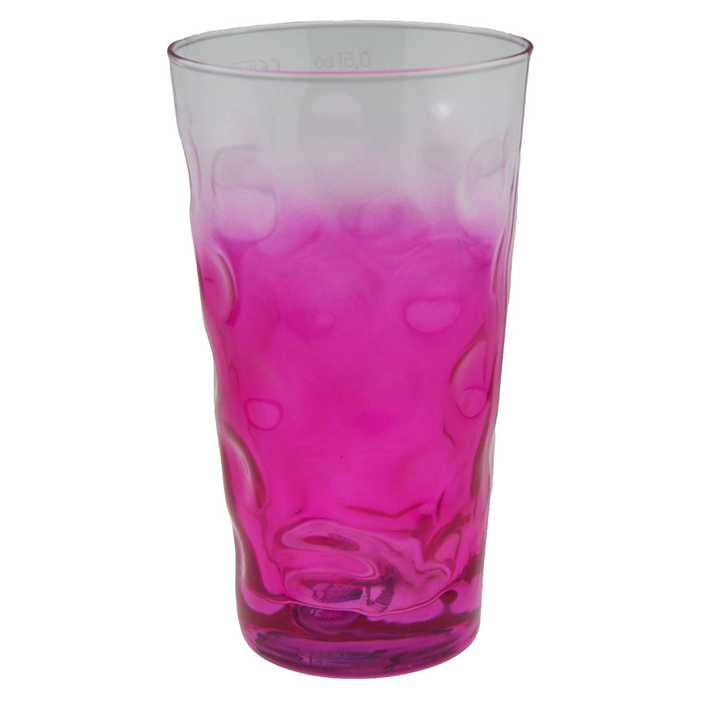 Farbiges Dubbeglas pink, 3/4 gefärbt, 0,5 Liter