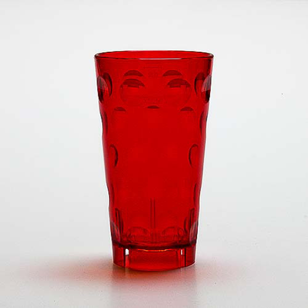 Dubbeglas aus Kunststoff, rot, unzerbrechlich, 0,5 Liter