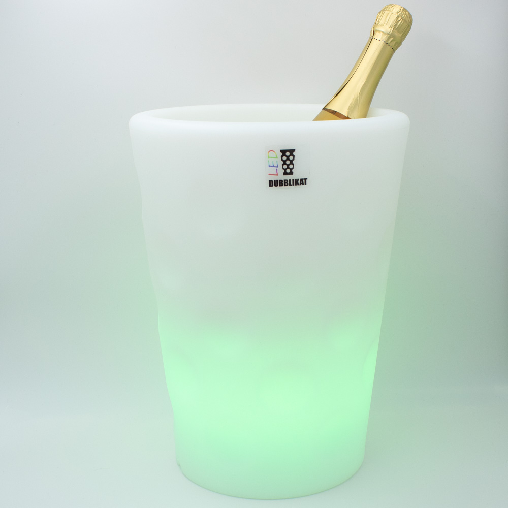 Dubbeglas Flaschenkühler mit LED - Wein-und Sektkühler LED - grüne Beleuchtung