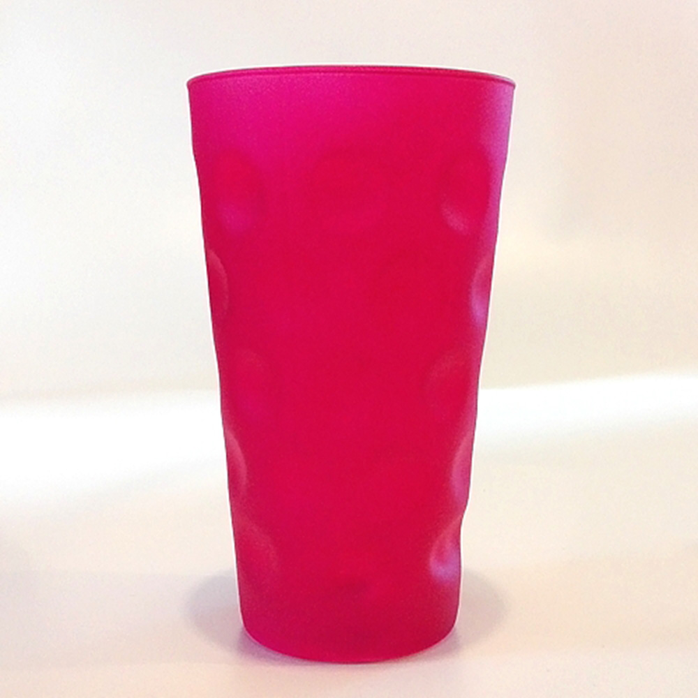 Farbiges Dubbeglas pink, matt, 0,5 Liter