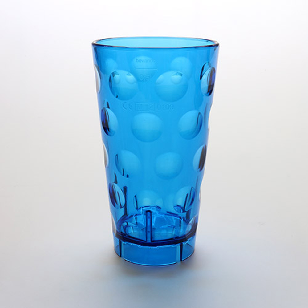 Dubbeglas aus Kunststoff, blau, unzerbrechlich, 0,5 Liter