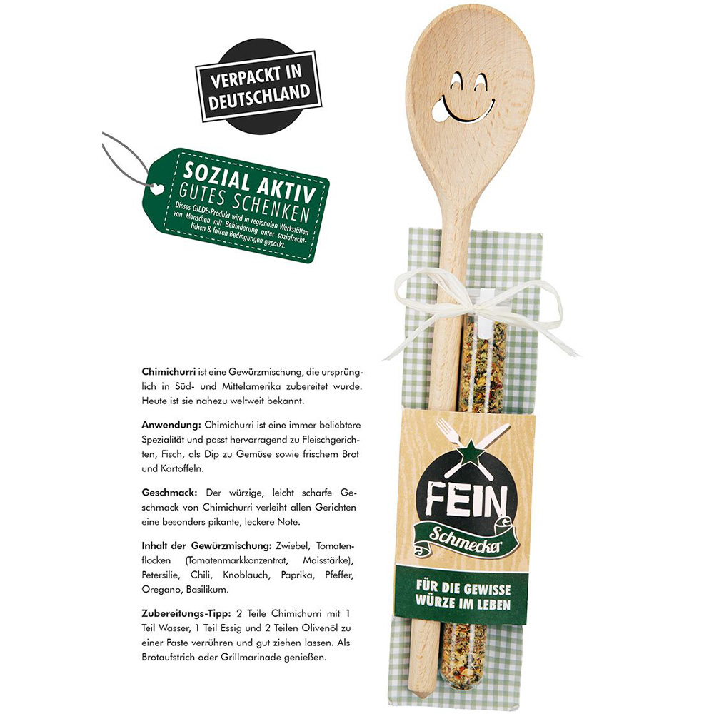 Holz Kochlöffel+Gewürzmischung "Feinschmecker" - Zubereitung