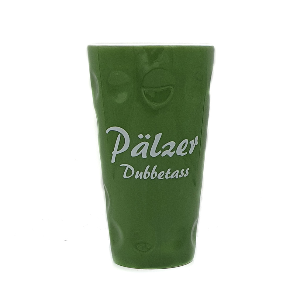 Dubbetasse mit Aufdruck "Pälzer Dubbetass", grün, 0,5 Liter