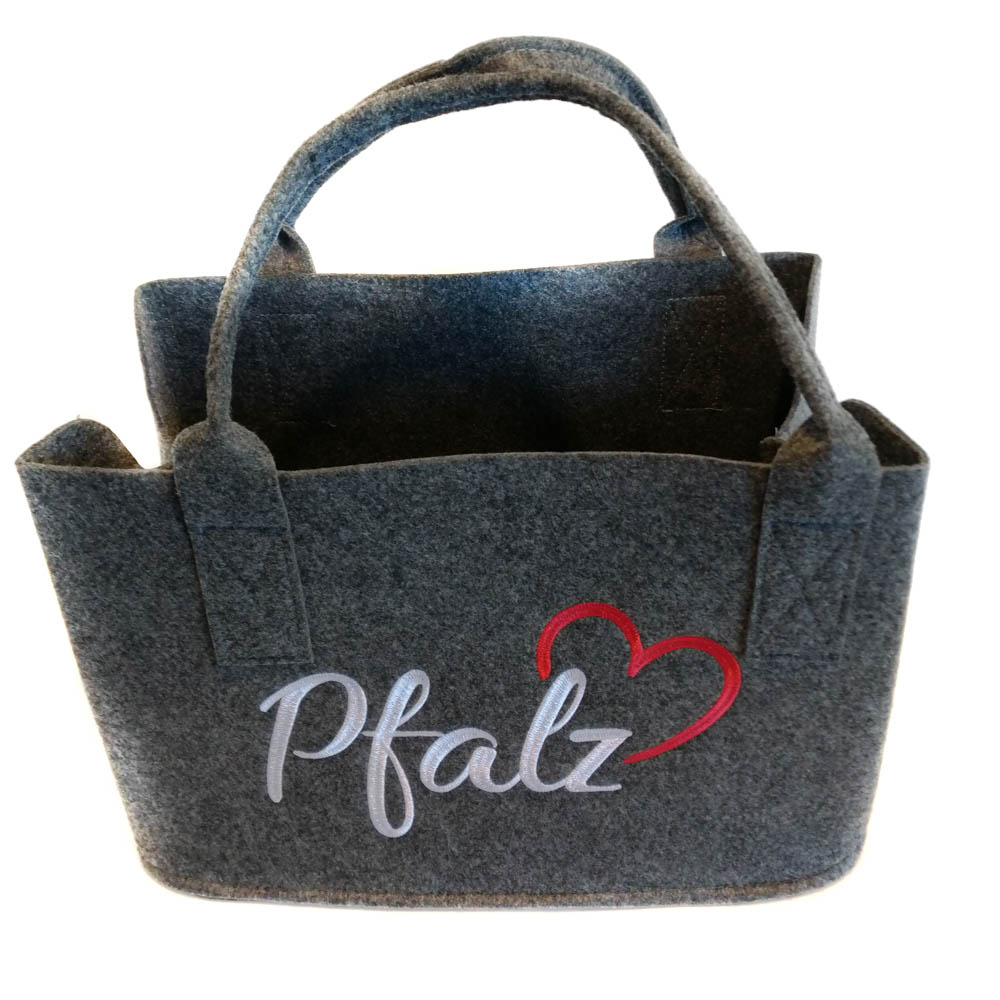 Einkaufstasche aus Filz mit Pfalzliebe Einkaufstasche aus Filz mit Pfalzliebe