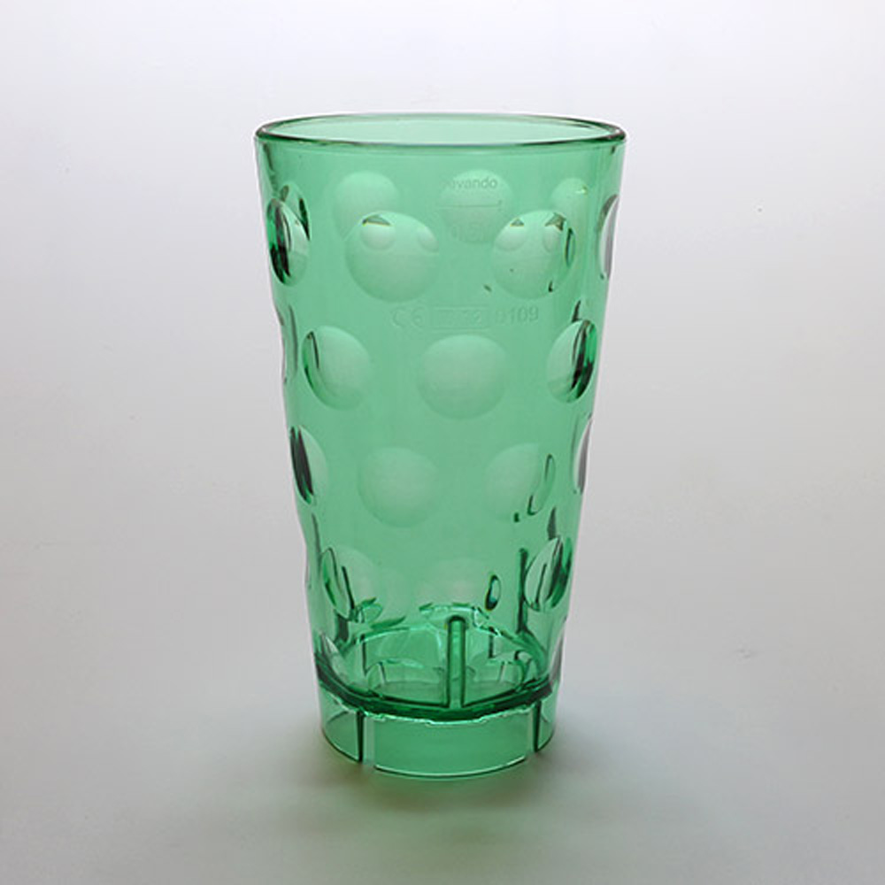 Dubbeglas aus Kunststoff, grün, unzerbrechlich, 0,5 Liter