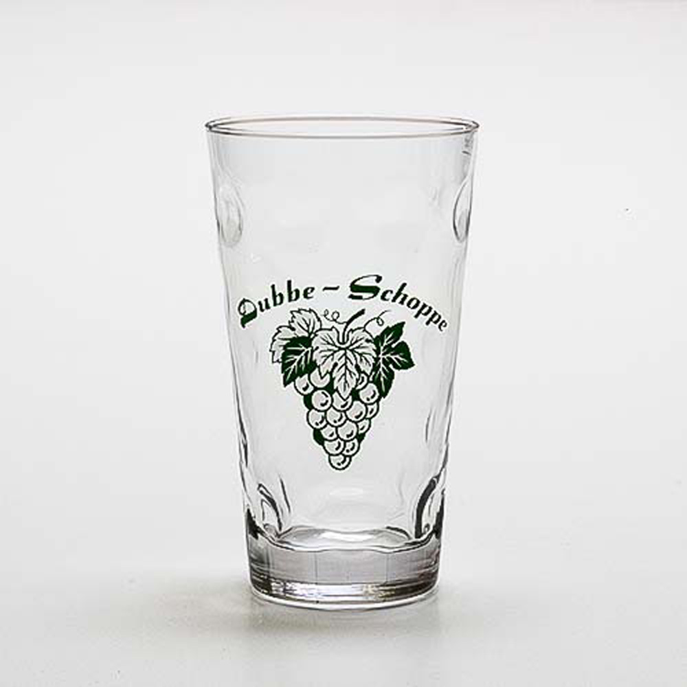 Dubbeglas "Dubbe-Schoppe und Rebe", 0,5 Liter Dubbeglas "Dubbe-Schöppel und Rebe", 0,25 Liter